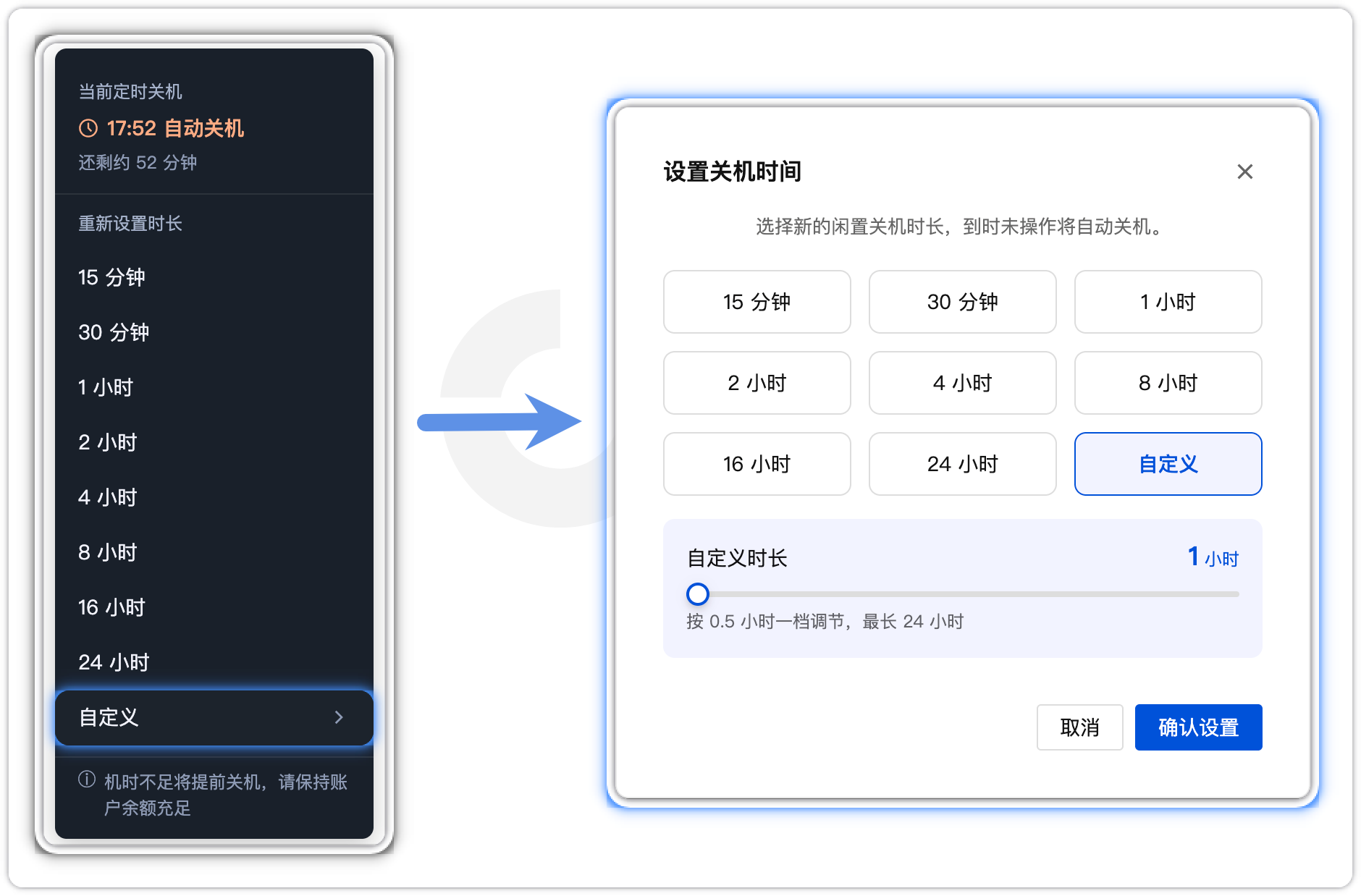 自定义时间设置弹窗