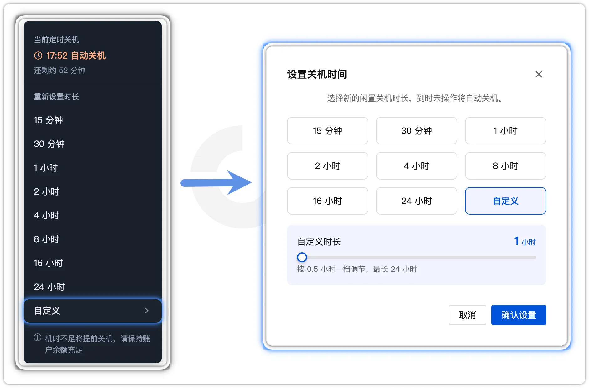 自定义时间设置弹窗