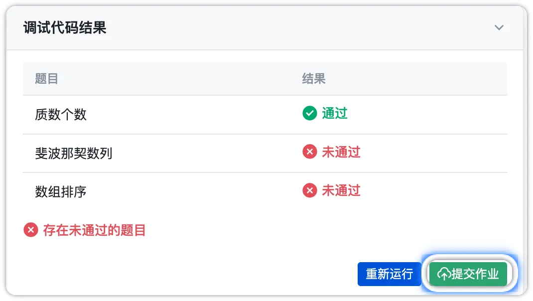 未全部通过时提交